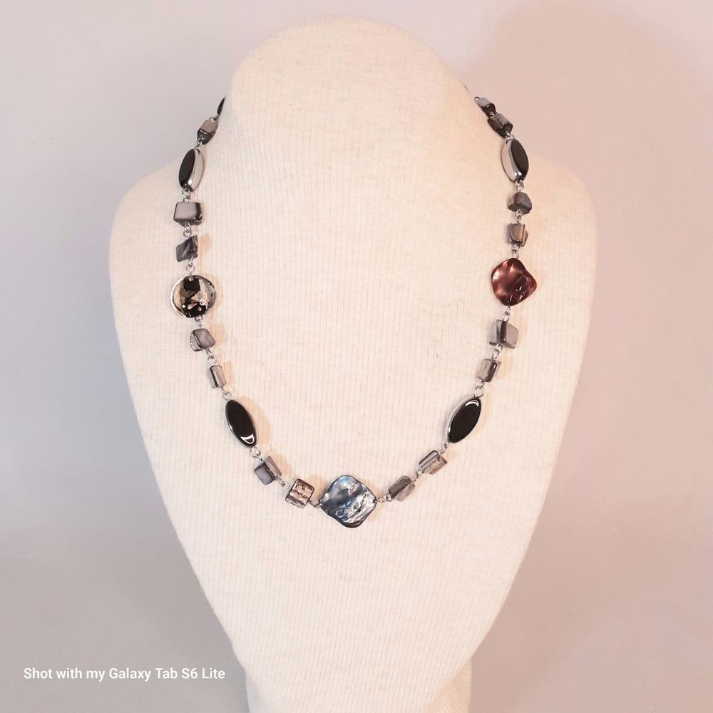 💎Multimedia Necklace Shell And Art Glass Multicolor Beads